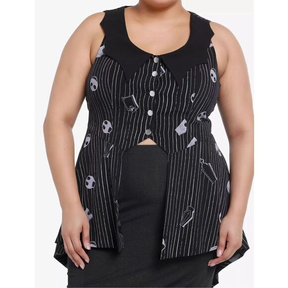 Disney The Nightmare Before Christmas Jack Peplum Waistcoat Plus Size 2 Nwt - Picture 1 of 7